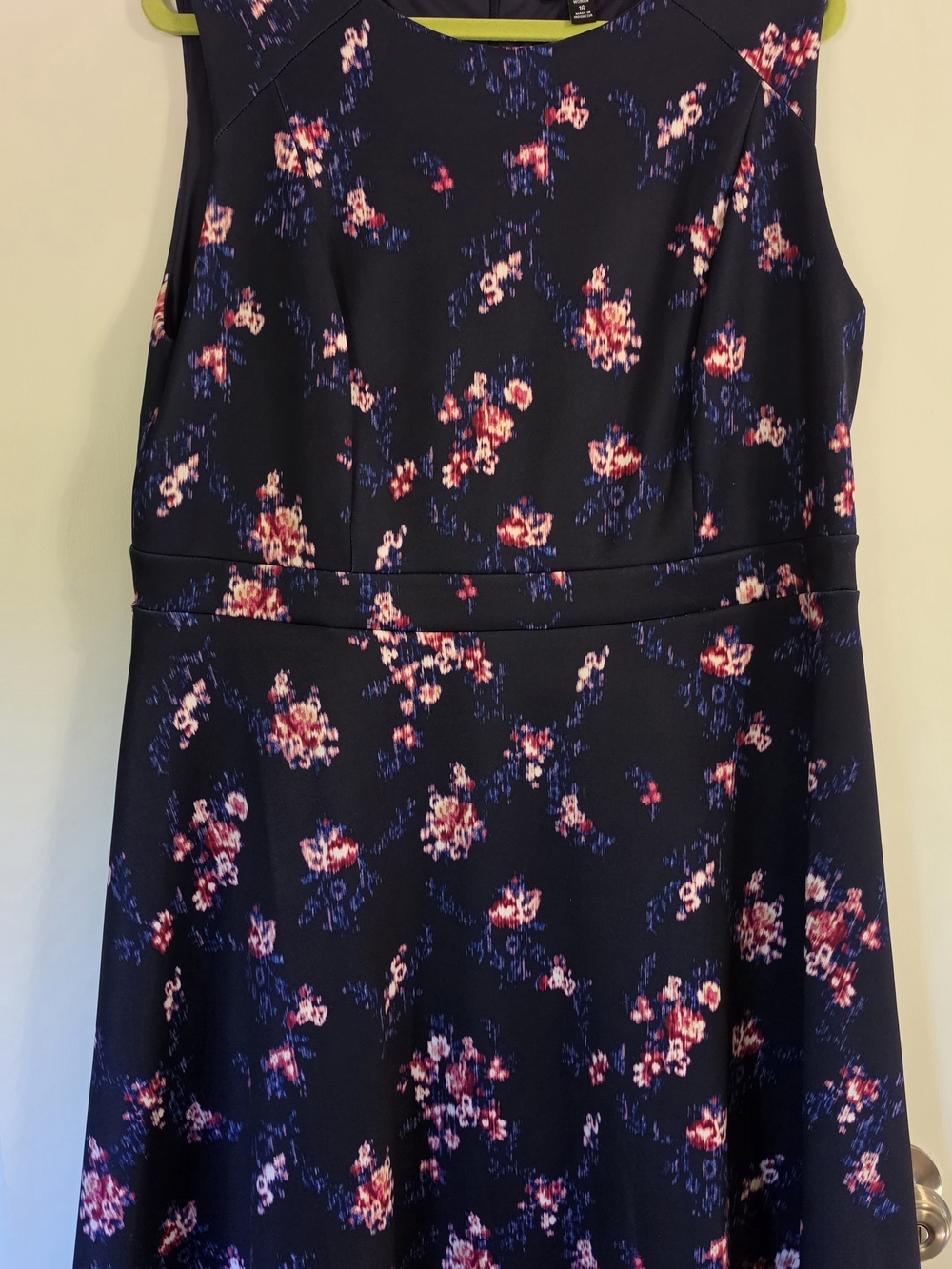 Roz & Ali Navy Dress with Pink Floral Detail